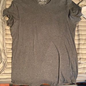 men’s grey long tail shirt